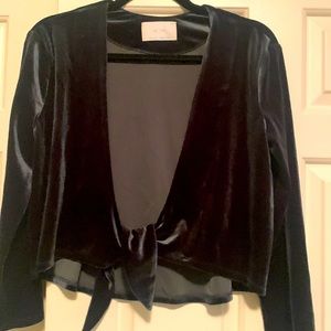 Emerald green velvet shrug